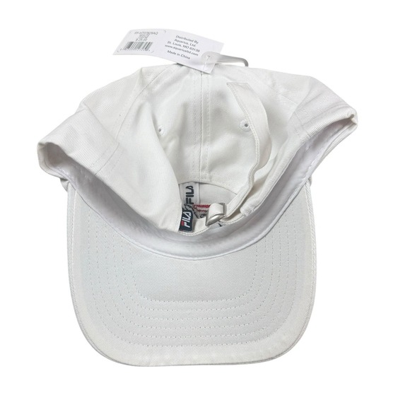 FILA Dad Hat Adjustable One Size White Cotton Logo Cap NEW - Picture 3 of 6